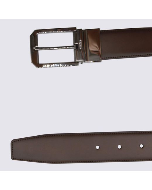 Zegna Black Leather Belt for men