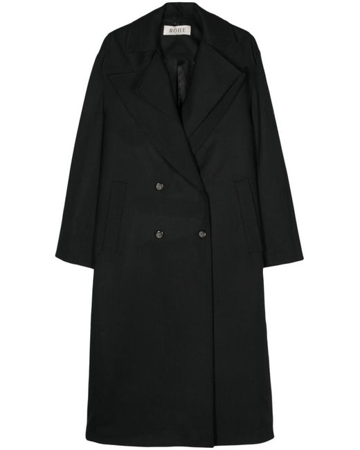 Rohe Black Wool Tailoring Scarf Coat Clothing