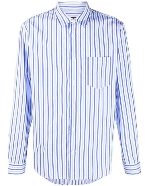 A.P.C. Blue Clément Striped Cotton Shirt for men