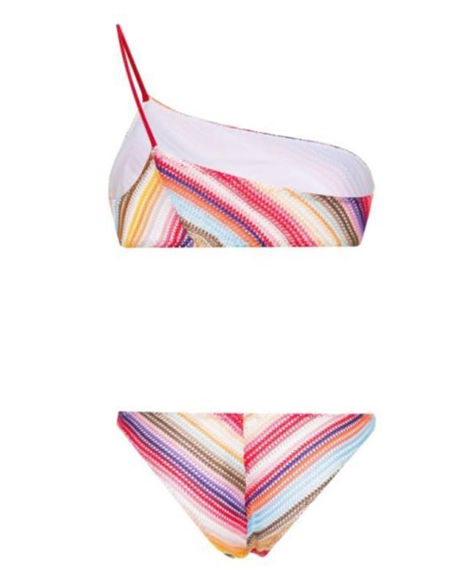 Missoni Pink One-Shoulder Bikini Set