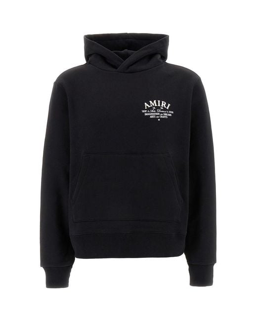 Amiri Black Hoodie With Arts District Print for men