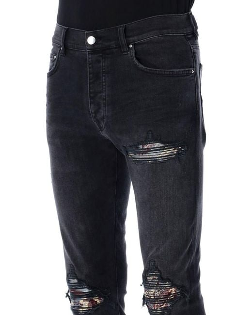 Amiri Blue Black Crane Mx1 Skinny Jeans for men