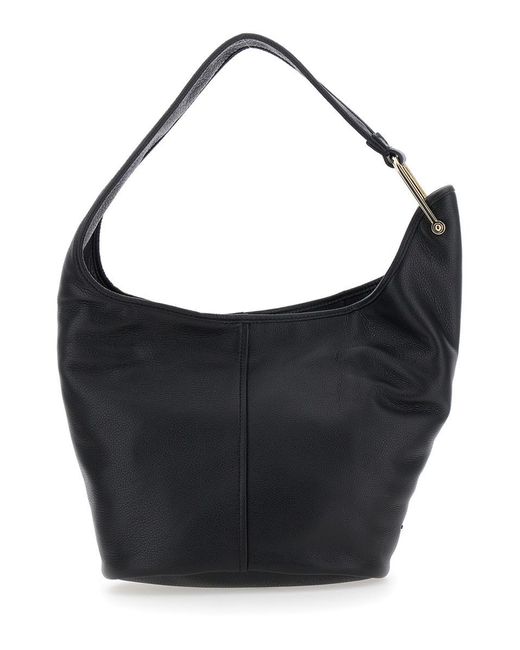 MICHAEL Michael Kors Black 'Sonny' Medium Shoulder Bag With Logo Lettering On The Side