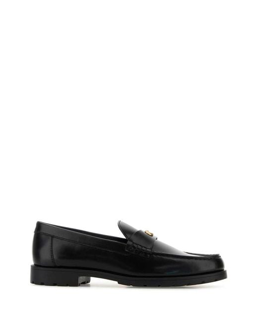 COACH Black Leather Jocelyn Loafers