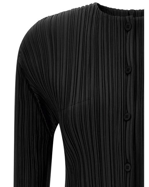 Pleats Please Issey Miyake Black 'Monthly Colors: August' Cardigan