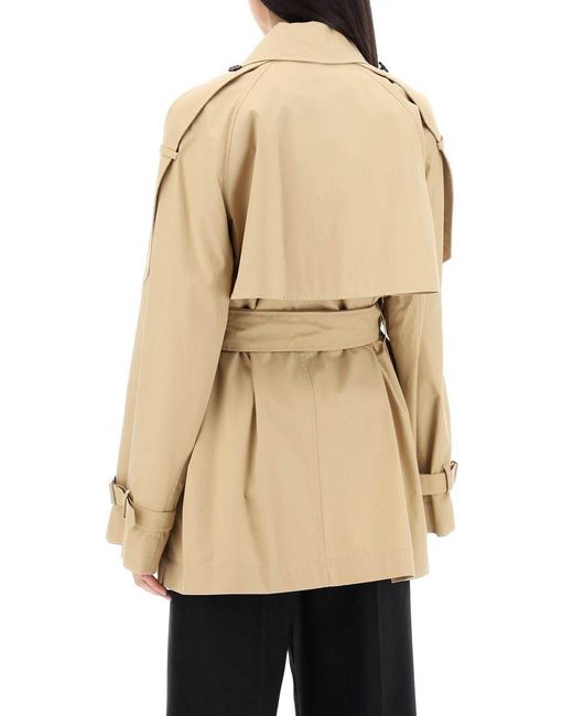 Burberry Natural Double-breasted Midi Trench Coat