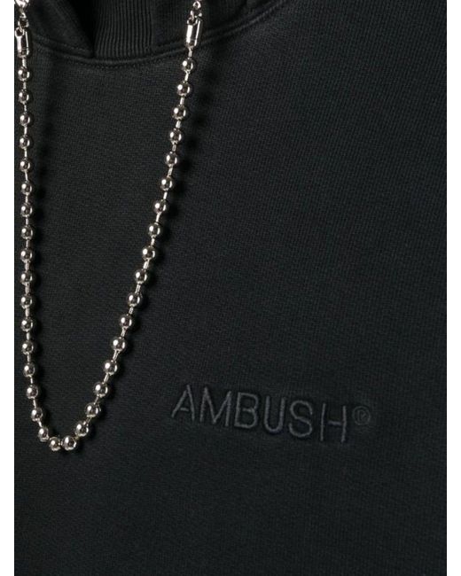 Ambush Black Chain Cotton Hoodie for men