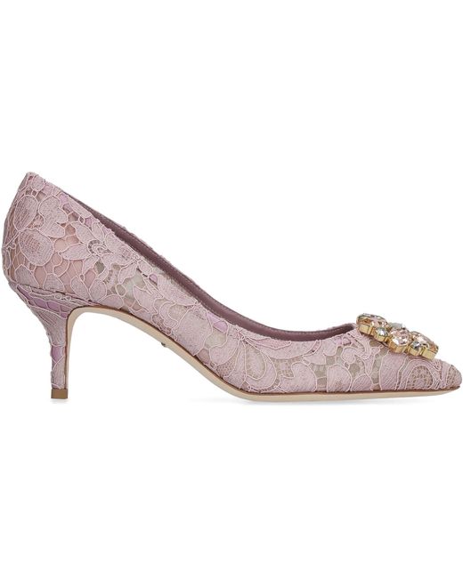 Dolce & Gabbana Pink Bellucci Lace Pumps