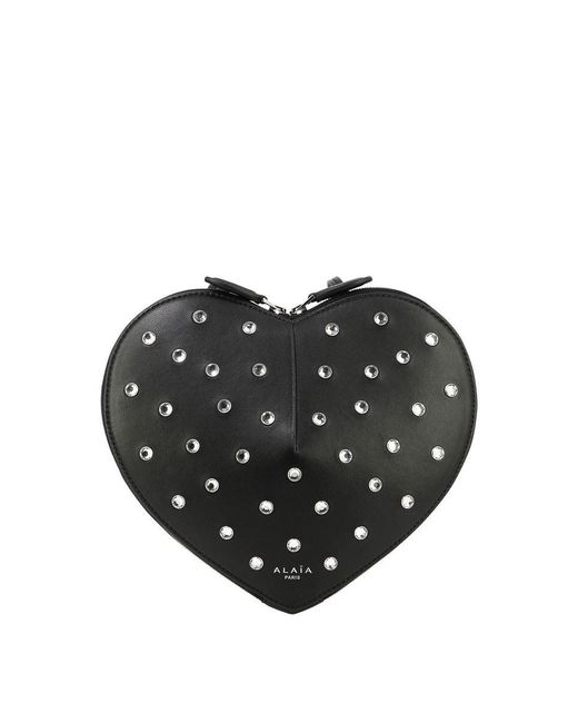 Alaïa Black Le Cœur Leather Crossbody Bag