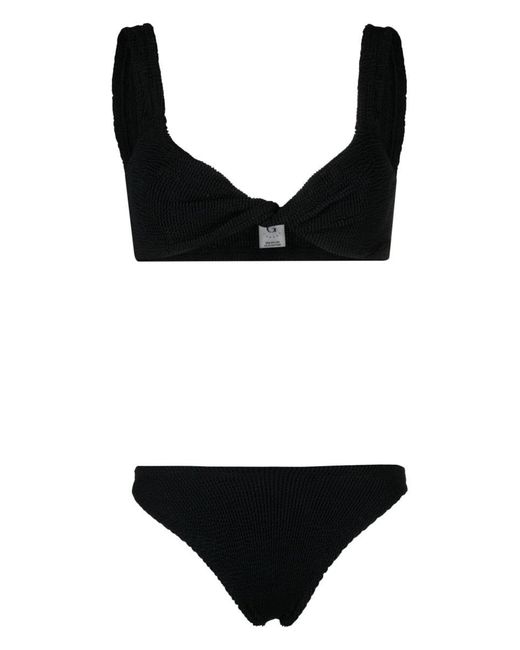 Hunza G Black Juno Crinkled Bikini Set