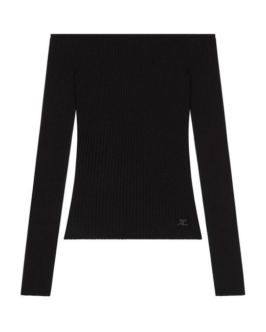 Courreges Black T-Shirts And Polos