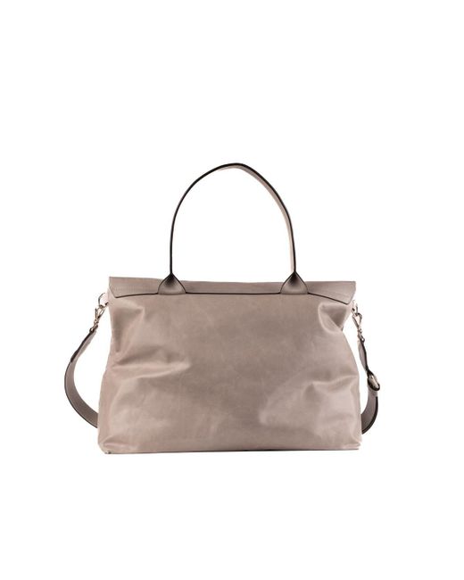 Dondup Gray Light Glossy Leather Bag