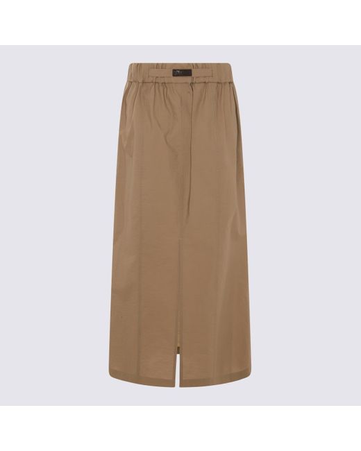 Brunello Cucinelli Natural Light Cotton Blend Skirt