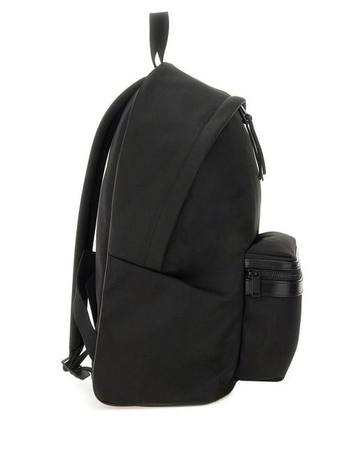 Saint Laurent Black City Backpack Made Of Econylâ, Soft Leather And Nylon for men