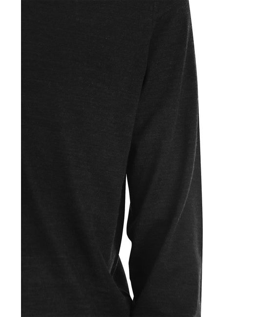 Fedeli Black Favonio - Virgin Wool Sweater With Full Zipper for men
