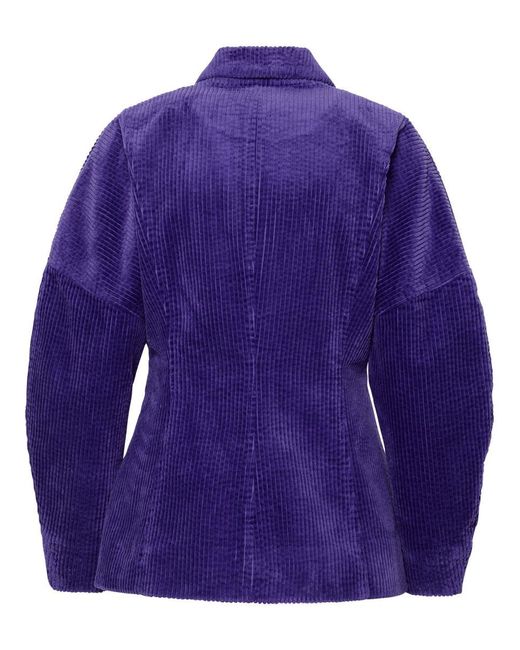 Ganni Purple Cotton-blend Corduroy Blazer