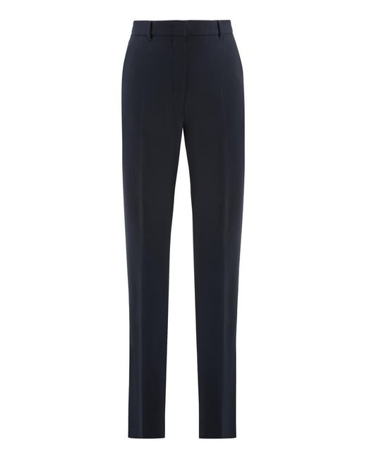 Max Mara Blue Quasar Virgin Wool Trousers