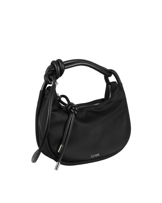 Ganni Black Knot Baguette Bag