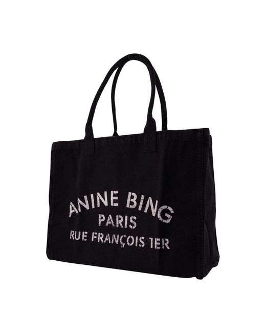 Anine Bing Black Leo Shopper Bag