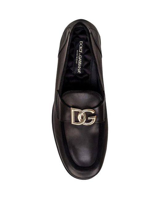 Dolce & Gabbana Black Ariosto Leather Slipper for men