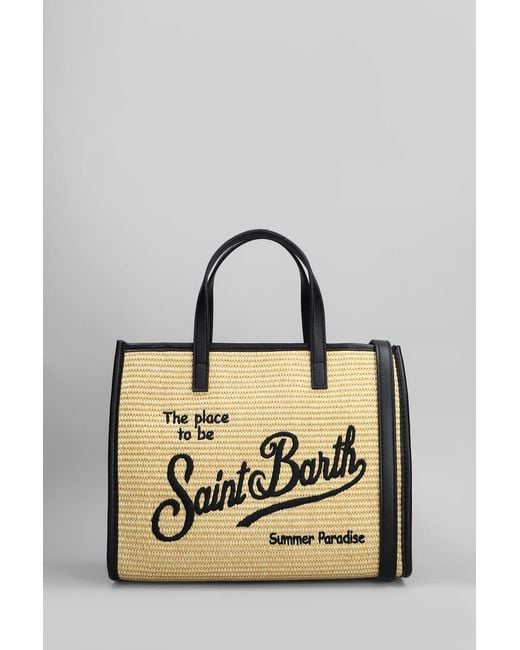 Mc2 Saint Barth Metallic Vivian Mid Straw Tote