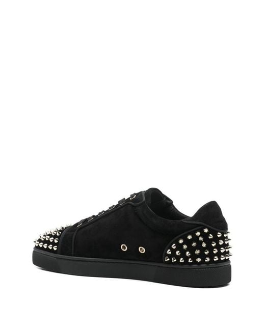 Christian Louboutin Black Seavaste 2 Suede Leather Sneakers for men