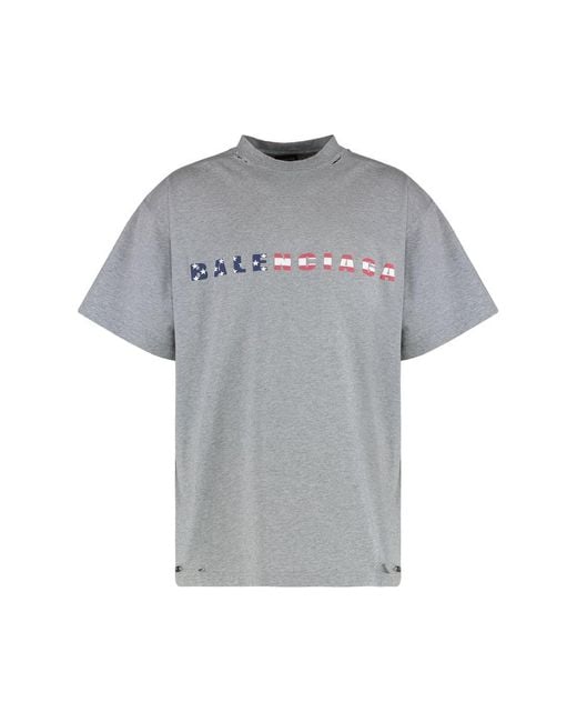 Balenciaga Gray T-Shirt Crew Neck for men