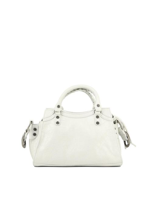 Balenciaga White "neo Cagole Xs" Handbag