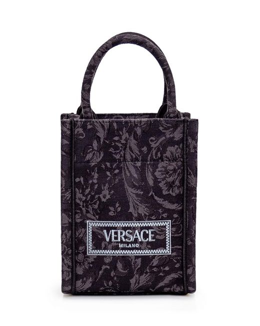 Versace Blue Mini Athena Baroque Tote Bag for men