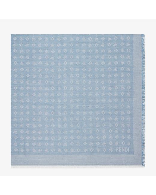 Fendi Blue "Ff" Scarf