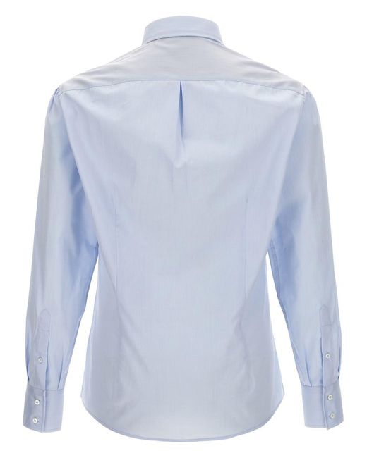 Brunello Cucinelli Blue Cotton Shirt Shirt, Blouse for men