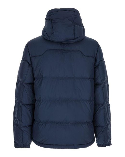 Polo Ralph Lauren Blue Down Jacket With Fixed Hood And Embroidered Pony Logo On Chest for men