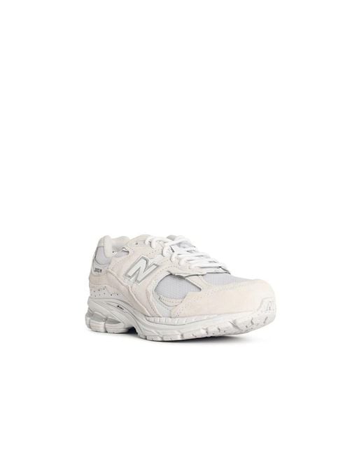New Balance White '2002R' Mesh And Suede Sneakers