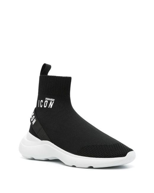 DSquared² White Icon Fly High-Top Sneakers