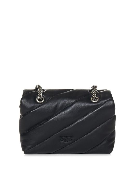 Pinko Black Mini Love Bag Puff Maxi Quilt Shoulder Bag