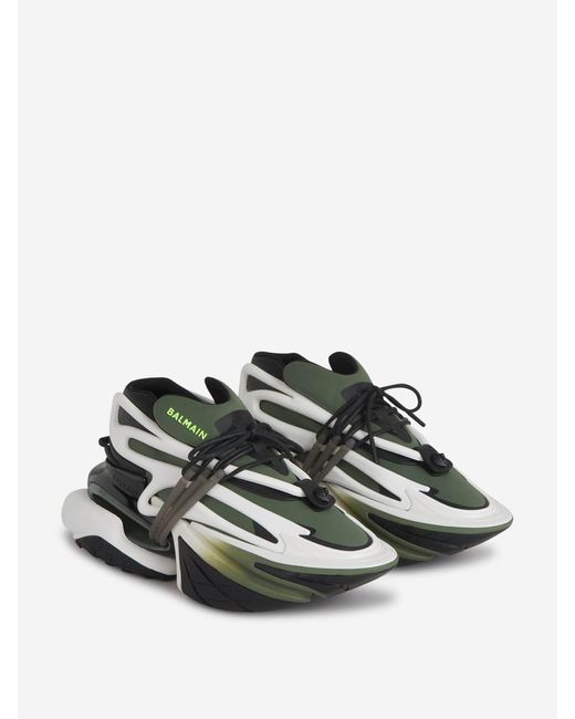 Balmain Green 'Unicorn' Sneakers for men