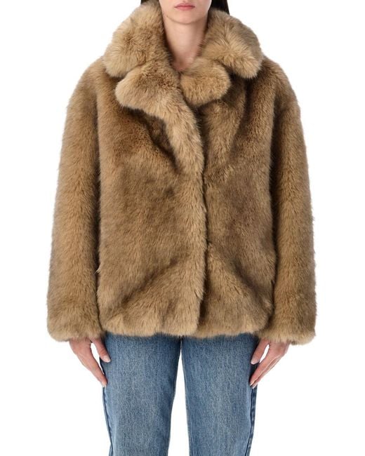 Stand Studio Natural Valentina Faux Fur Jacket