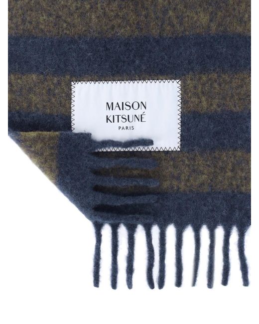 Maison Kitsuné Gray Maison Kitsune' Scarfs for men