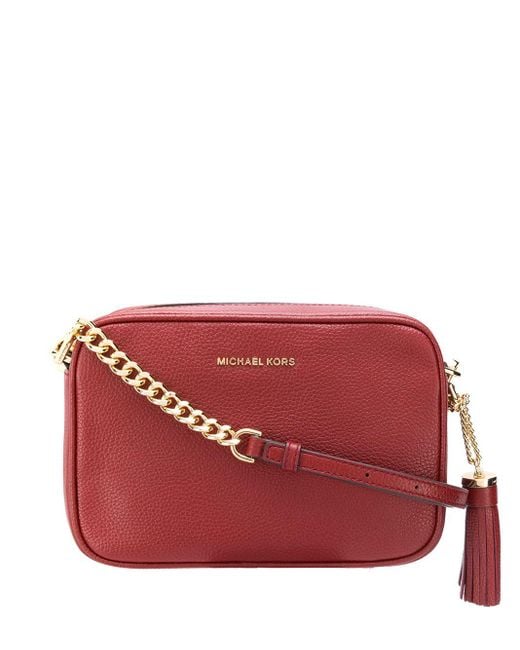 MICHAEL Michael Kors Leather Ginny Crossbody Bag in Red - Save 17% | Lyst
