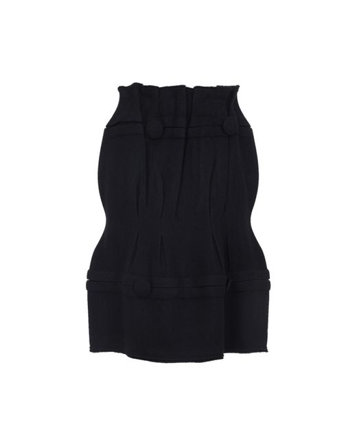 Prada Black Virgin Wool Midi Skirt
