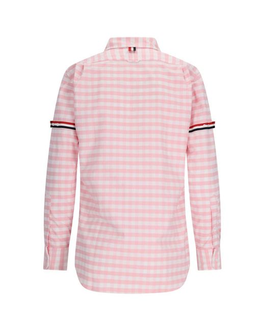 Thom Browne Pink Checked Shirt for men