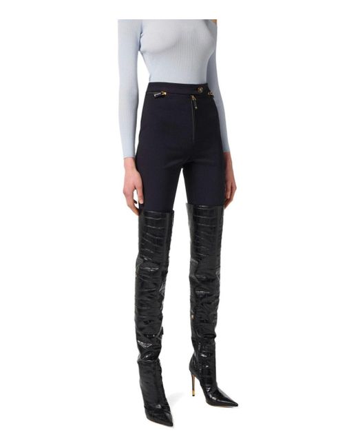 Elisabetta Franchi Blue Zipped Pants