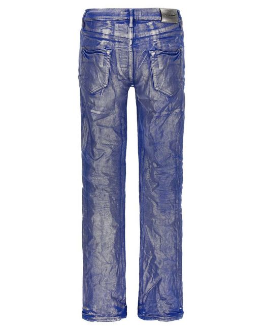 Purple Brand Blue 'silver Foil Flare' Jeans for men