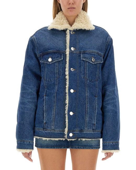 Ami Paris Denim Jacket Unisex in Blue Lyst UK