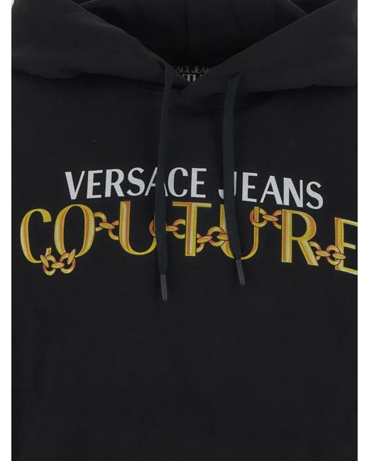 Versace Black Logo Chain Print Sweatshirt for men