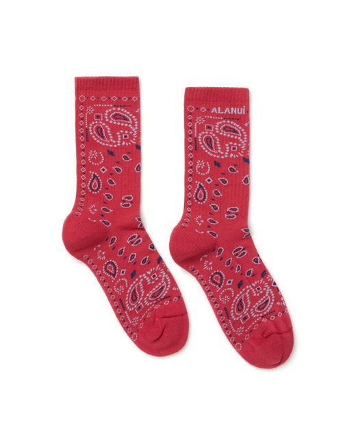 Alanui Red Bandana Socks