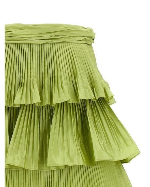 Valentino Garavani Green Skirt Velentino Taffetà