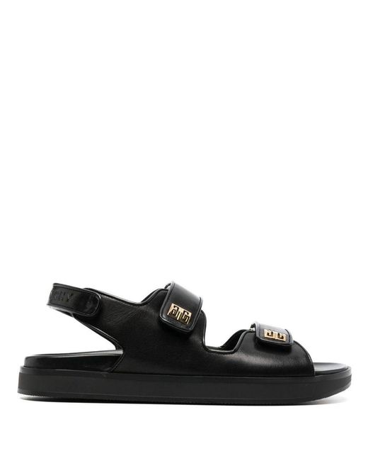 Givenchy Black 4G Leather Sandals