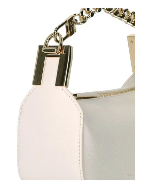 Elisabetta Franchi White Butter Mini Bag With Chain