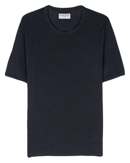 Officine Generale Blue Mélange Shortsleeved T-shirt for men